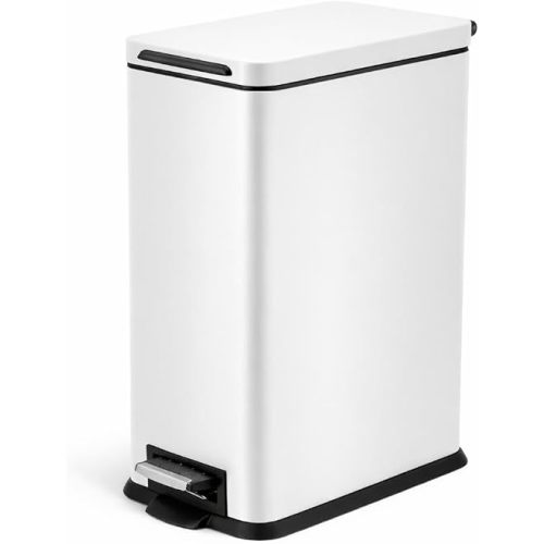 Home Zone Living 4 Gallon Kitchen Trash Can with Slim Fit Design
