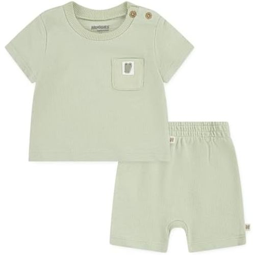 HUGGIES Baby Baby One Pocket T-shirt and Shorts 2-piece Outfit Set
