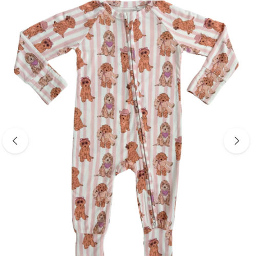 Pink Puppy Zipper Romper – In My Jammers
