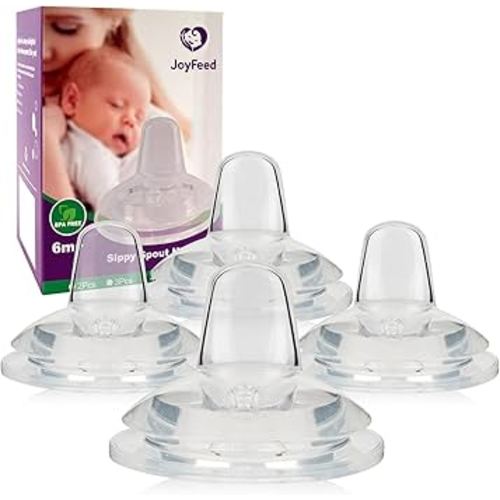 Sippy Spout Nipples for Philips Avent Natural Baby Bottles, My Grippy Spout Sippy Cup and Natural Trainer Sippy Cup,Variable Flow, Silicone Conversion Nipple,6+ Months,4 Count
