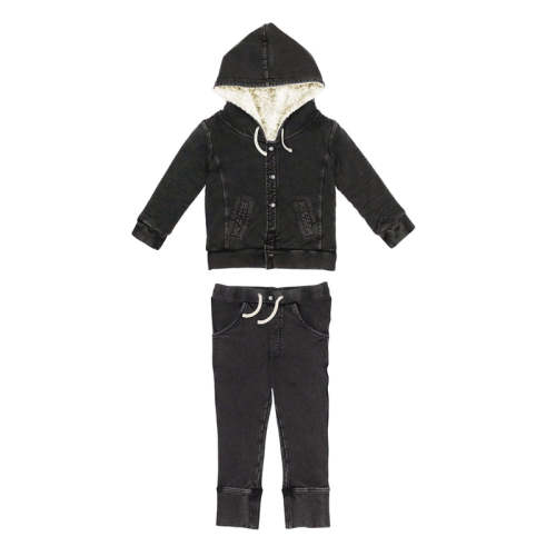 Black | Organic Faux Denim Jacket & Jogger Set 6-9m