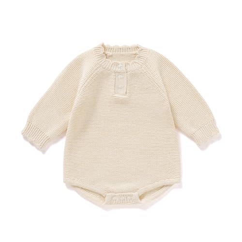 Avibae Cotton Baby Sweater, Knit Outfits for Newborns, Warm Infant Clothe | 100% Cotton Long-Sleeve Knit Fall Winter Sweater, Eazy Care