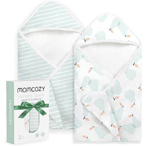 Momcozy Baby Towel with Hooded - Ultra Soft & Absorbent Large Bath Towel Set for Comfort & Gentle on Baby's Skin - Shower Gift & Bath Essential & Baby Registry Search for Newborn,Infant,Toddler,Kids