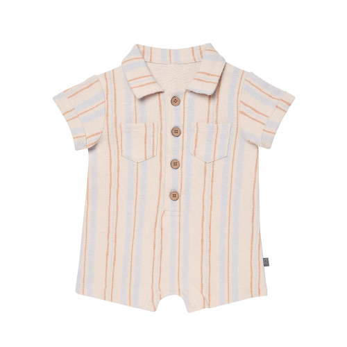 Modern Moments by Gerber Baby Boy Slouch Henley Romper, Sizes 0/3 Months - 24 Months