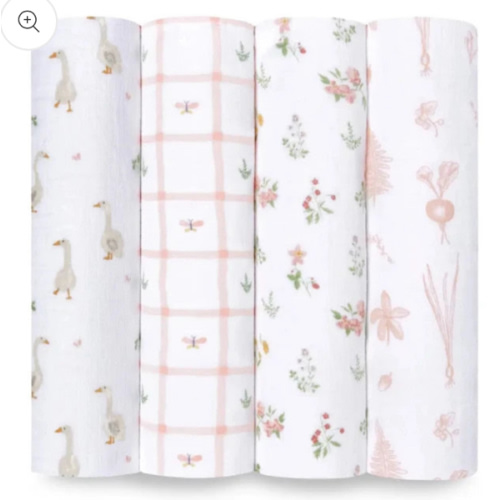 Essentials Cotton Muslin Swaddles 4 Pack | aden + anais