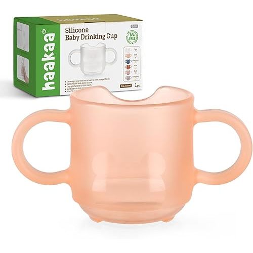 haakaa Silicone Baby Training Cup, Toddler Learning Open Cup for Baby 6 Months+, Drop-Proof BPA Free, 5 Ounce