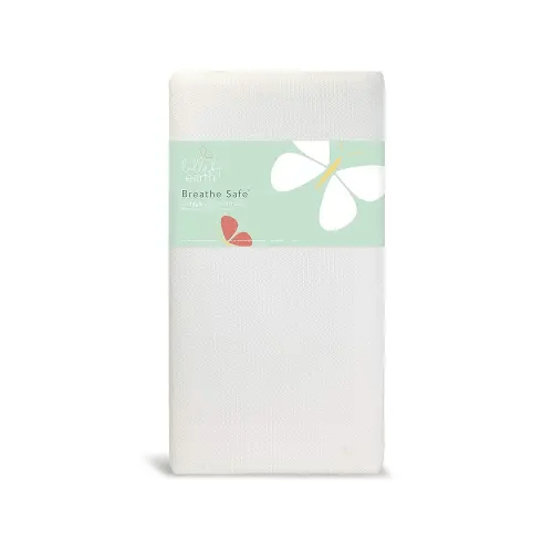 Lullaby Earth Breathe Safe 2-Stage Breathable Crib Mattress - Chemical Free, Dual Firmness Natural Mattress with Removable Washable Protector - Packaging May Vary