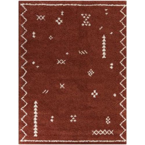 5'3"x7' Eila Geometric Shag Kids' Rug Red - Balta Rugs: Playroom & Bedroom Area Rug, High Pile, OEKO-TEX Certified