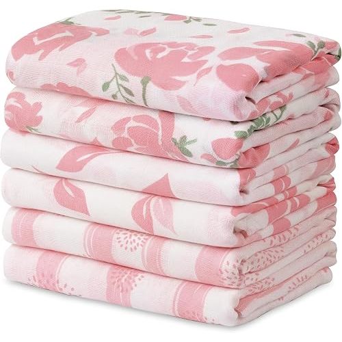 GLLQUEN BABY Receiving Blankets Girl Muslin Swaddle Blankets for Newborn