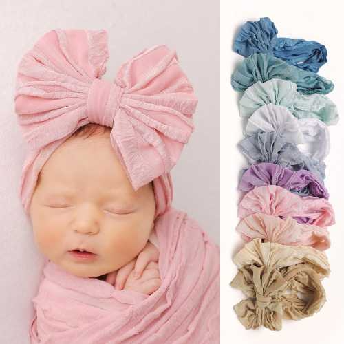 Big Bow Baby Headbands, Baby Girl Headbands, Newborn Bow Headband, Toddler Hair Bows, Infant Oversized Ruffle Bows, Baby Girl Turban, Gift.