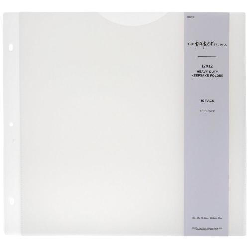 Clear Heavy-Duty Keepsake Folders - 12" x 12"