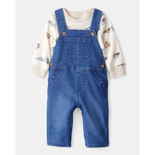 Baby Boy 2-Piece Car Overall Set - Cream - Carter's | Carter's