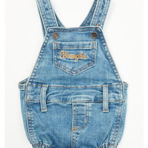 Wrangler Infant Boys' Denim Overall Onesie