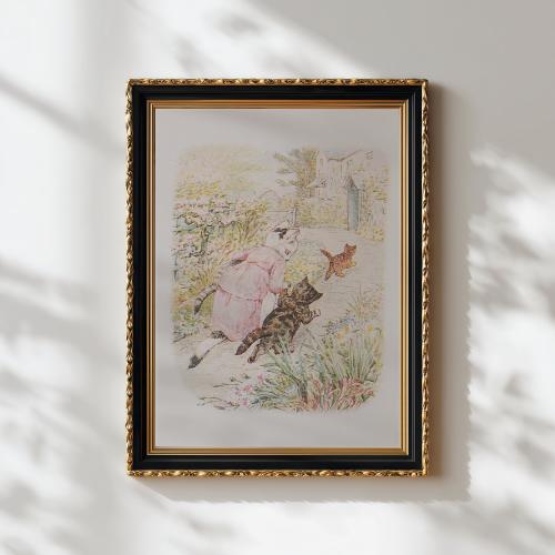 Beatrix Potter Vintage Kitten Print | Vintage Illustration