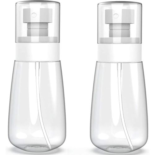 Empty Fine Mist Spray Bottle Travel Refillable Perfume Container Small Cosmetic Plastic Bottle for Face Hair Makeup 2 Pack