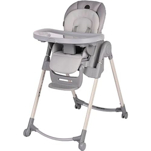 Maxi-Cosi Minla 6-in-1 High Chair, convertible, from birth, detachable kitchen booster seat, compact fold, easy to clean, Cascade Grey
