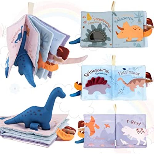 Richgv Soft Baby Books Toys 0-3-6-12 Months, 3D Touch and Feel Crinkle Books, Baby Boy Girl Christmas Gifts, Cloth Books Baby Stroller Sensory Toys, Newborn Infant Toys Gifts Tummy Time Toys