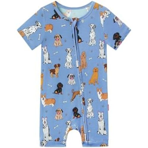 Baby Boys Bamboo Viscose Short Sleeve Romper Soft Comfy Infant Summer Jumpsuit