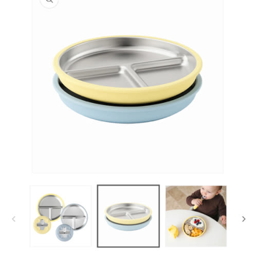 Stainless Steel Plate Set of 2 (Butter Yellow & Baby Blue)