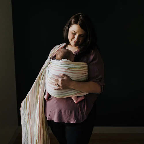 Keane Rainbow Ring Sling Baby Carrier - Rainbow Linen | hope&plum