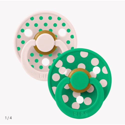 BIBS STUDIO Pacifiers 2 Pack Polka | Petal/Cactus | Latex – Bibsworld store US