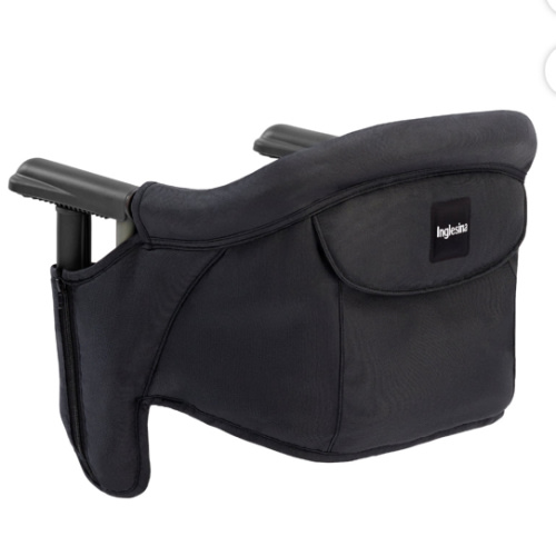 Inglesina Fast Table Chair, Black - Portable Baby High Chair - for Babies & Toddlers up to 37 lbs - Collapsible Design - Fits Tables 0.8'' to 3.5'' Thick - Compact & Easy to Use - Travel Bag Included