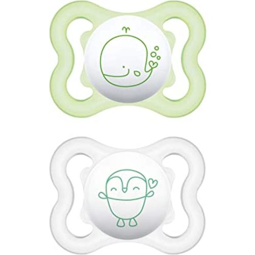 MAM Mini Air Pacifiers (2 pack), MAM Sensitive Skin Pacifier 0-6 Months, Best Pacifier for Breastfed Babies, Unisex Pacifiers, 0-6 (Pack of 2)
