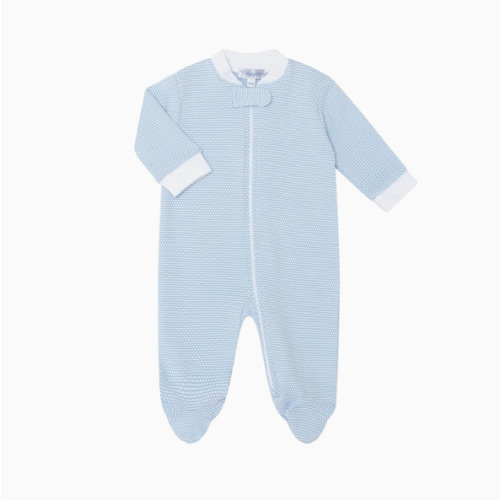 Blue Bubble Zipper Footie