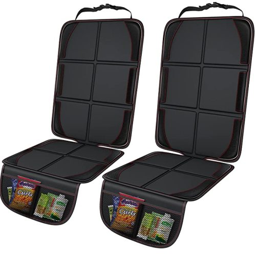 Gimars XL Thickest EPE Cushion Car Seat Protector Mat, 2 Pack Large Waterproof 600D Fabric Child Baby Seat Protector with Storage Pockets for SUV, Sedan, Truck, Leather and Fabric Car Seat - R-2PACK