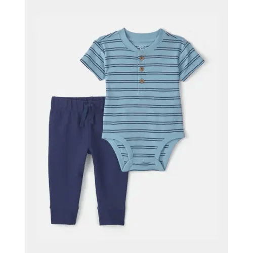Baby Boy 2-Piece Bodysuit & Pant Set - Blue | Carter's