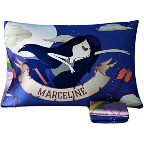 Adventure Time Marceline Princess Bubblegum Beauty Silky Satin Standard Reversible Pillowcase Cover 20x30 for Hair and Skin, (Officially Licensed Product) by Franco Collectibles