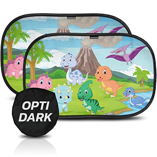 CARAMAZ Car Window Shade for Baby with Certified UV-Protection 2 Pack - 20"x12" OPTIDARK