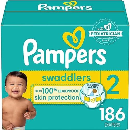 Pampers Swaddlers Diapers Size 2, 186 count - Disposable Diapers