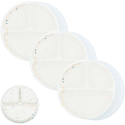 WeeSprout Silicone Plates with Lids for Babies & Toddlers, 100% Food-Grade, Divided Design