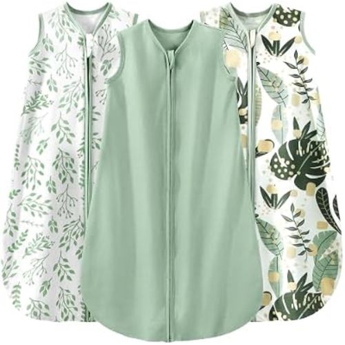 Yoofoss Baby Sleep Sack 0-6 Month 0.5TOG 100% Organic Cotton 2-Way Zipper