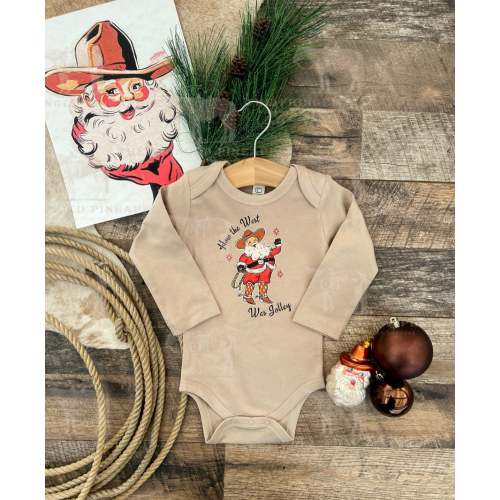 How The West was Jolley Santa Design (l/s Onesie/ Tee)(Clay) – theFRINGEDpineapple