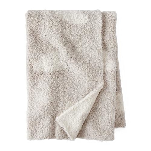 Carter's Baby Plush Blanket, Soft Cozy Stroller Blanket for Newborn Infant Boys and Girls (Beige/Cloud)