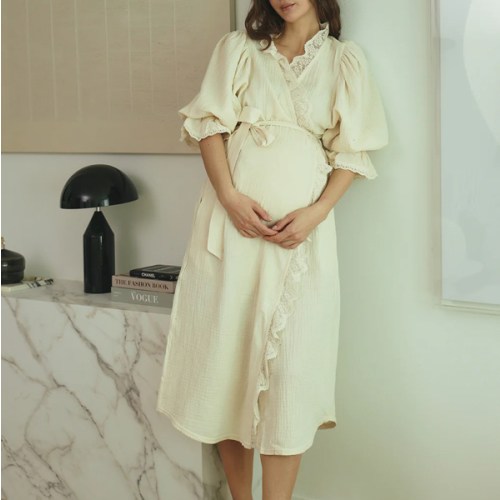 LACED MUSLIN ROBE