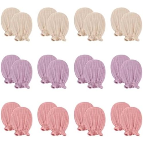 Pro Goleem Muslin Baby Mittens for Newborn, 100% Cotton No Scratch Soft Breathable Gloves for Boys and Girls 0-6 months