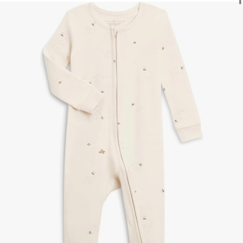 Colored Organics Baby Zip-Up Footed Sleeper with 2-Way Zipper - Organic Cotton Pajamas