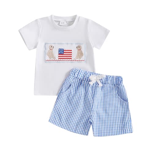 JLKGICF 4th Of July Baby Boy Outfit Fourth Of July Boy Outfit 4th Of July Clothing For Baby Toddler Boy Summer Clothes