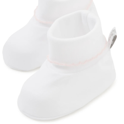 White/Pink Kissy Basics Booties