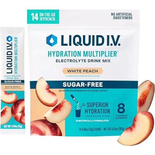 Liquid I.V. Sugar Free Hydration Electrolytes, Rainbow Sherbet, 14 Count