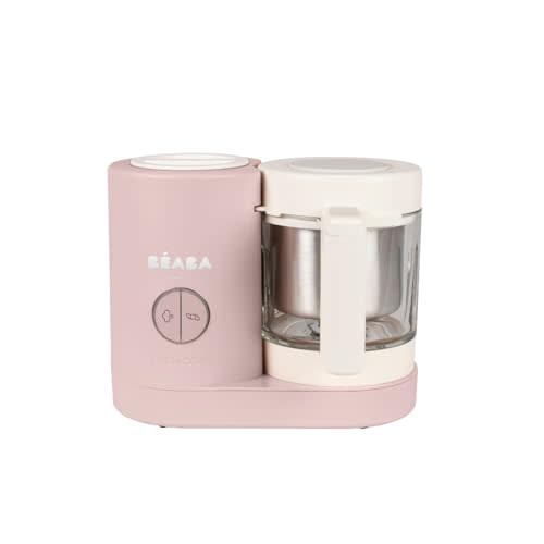 BEABA Babycook NEO Baby Food Maker, Borosilicate Glass & Stainless Steel, 42 oz. Capacity for Multi-Stage Use, Inventor & Global Leader of Baby Food Processors, Trusted for over 35 years, Cotton Candy