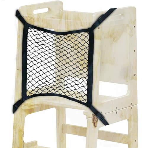 OLYMPE STORE Toddlers Tower Safety Net - Safety Guard for Toddlers Tower - Kitchen Step Tool Toddlers/Kids - (Black)