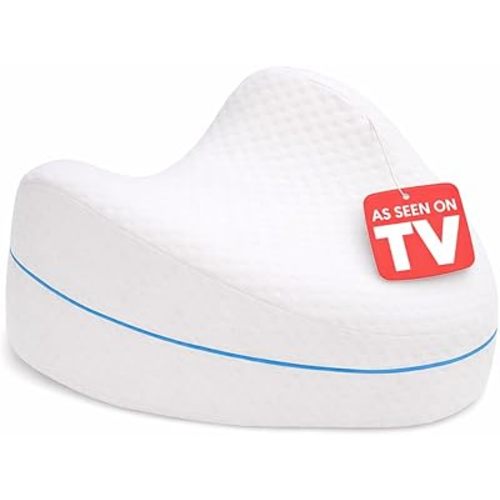 Contour Legacy Leg & Knee Foam Support Pillow for Side Sleepers Soothing Relief for Back, Hips, Knees, Joints, Nerves & Muscles