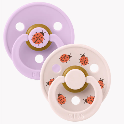 STUDIO Colour Pacifiers 2 Pack Ladybug - Violet Sky/Petal