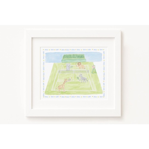 Watercolor Tennis Nursery Art Print | Animals Playing Tennis | Preppy Boy Room Decor | Classic Children’s Wall Art | Wild at Wimbledon