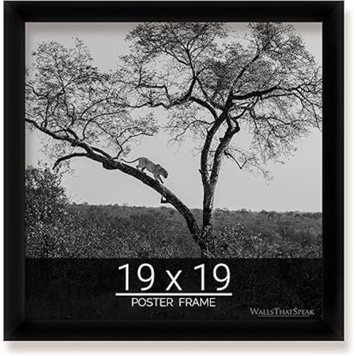 wallsthatspeak 19x19 Black Picture Frame for Puzzles Posters Photos or Artwork