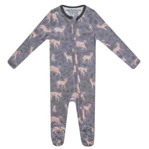 Copper Pearl Zip-Up Footie Baby Pajamas – Soft Newborn Onesies for Boys & Girls, Tag-Free with Two-Way Zipper Baby Sleepers for Newborn - 24 Months, Timber